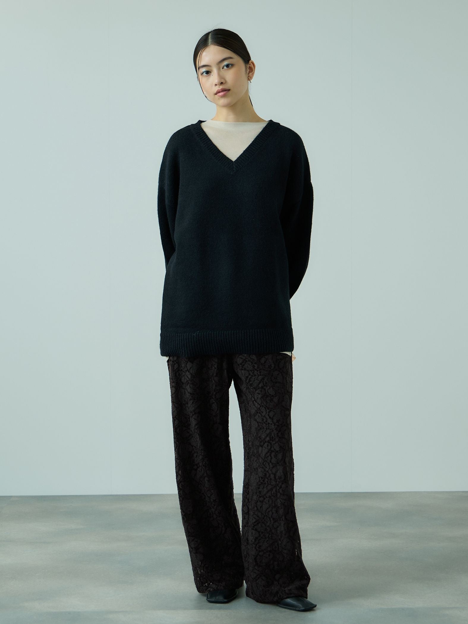 ブラッシュレースイージーワイドパンツ≪手洗い可能≫