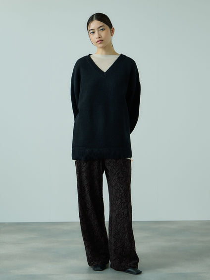 ブラッシュレースイージーワイドパンツ≪手洗い可能≫