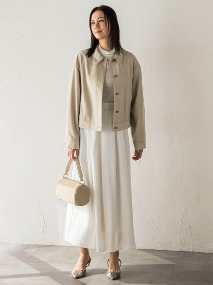 【受注会限定】リネンブレンド ステンカラーブルゾン