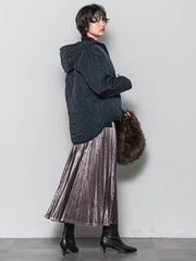 【WEB限定】ストレッチベロアプリーツスカート≪手洗い可能≫