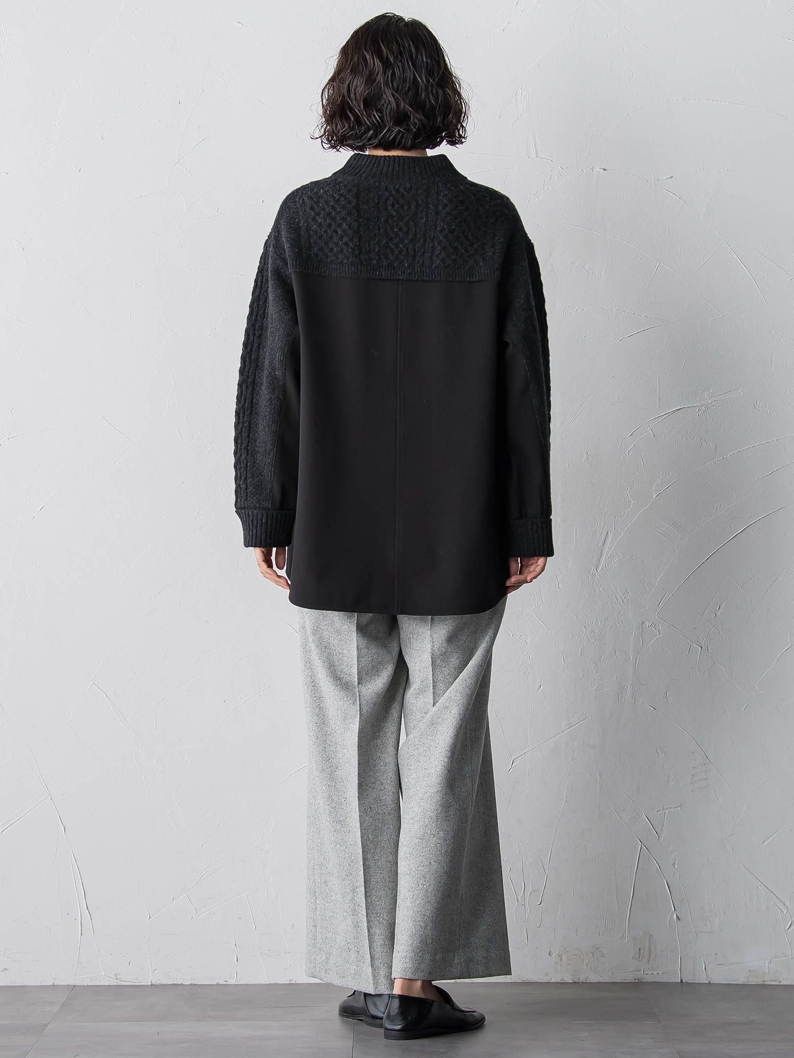 【大きいサイズ】ハミルトンケーブル切り替えニット