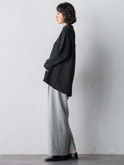 【大きいサイズ】ハミルトンケーブル切り替えニット