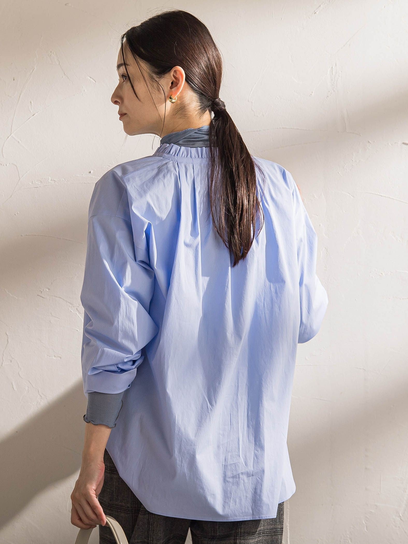 コットンフリルカラーブラウス