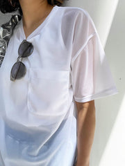 【ENIM BY VICKY】ポケット付きシアーTシャツ《手洗い可能》