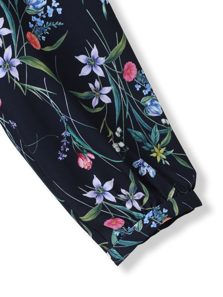 ウィンターフラワープリントブラウス