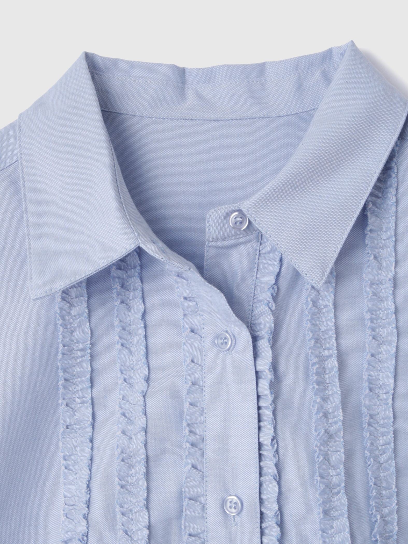 オックスミニフリルシャツ≪手洗い可能≫