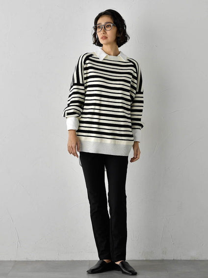 【WEB限定】”3コーデが叶う2点セット”ニット×シャツ≪手洗い可能≫