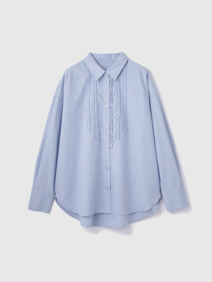 オックスミニフリルシャツ≪手洗い可能≫