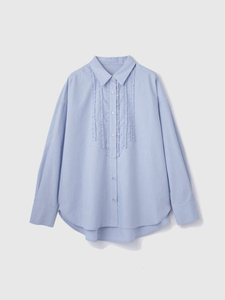 オックスミニフリルシャツ≪手洗い可能≫