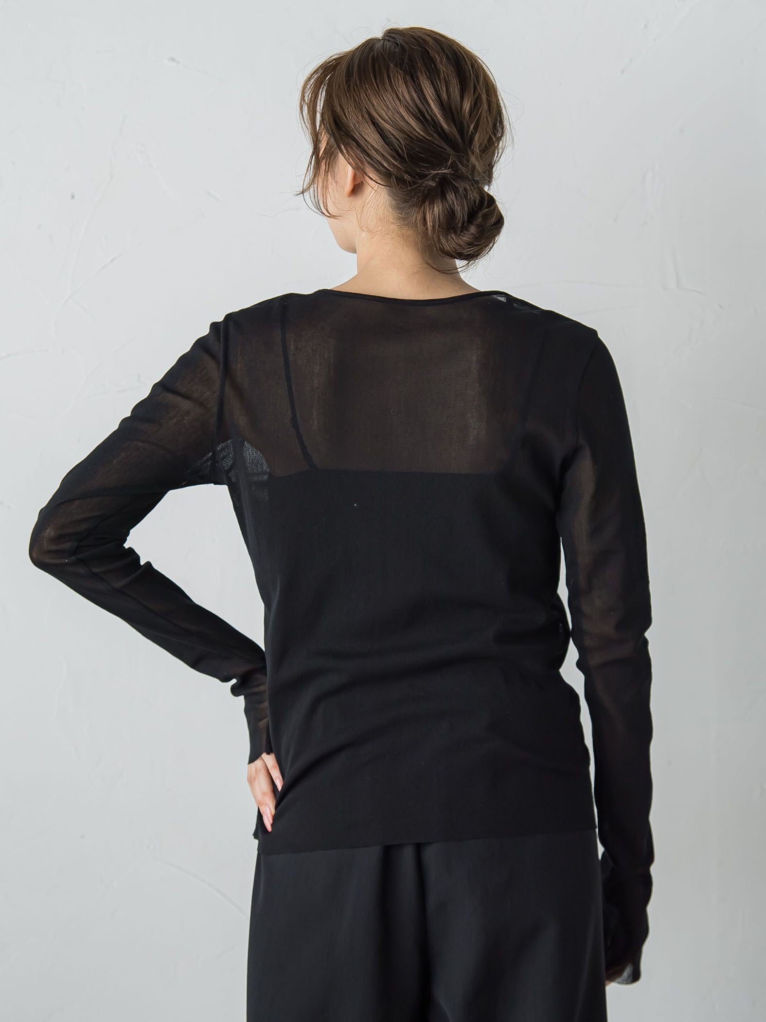 コットンサラチュールカットソー≪手洗い可能≫