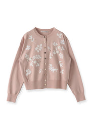 【新色追加】ボタニカルモチーフ刺繍カーディガン