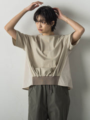 裾リブ前後異素材プルオーバー≪手洗い可能≫