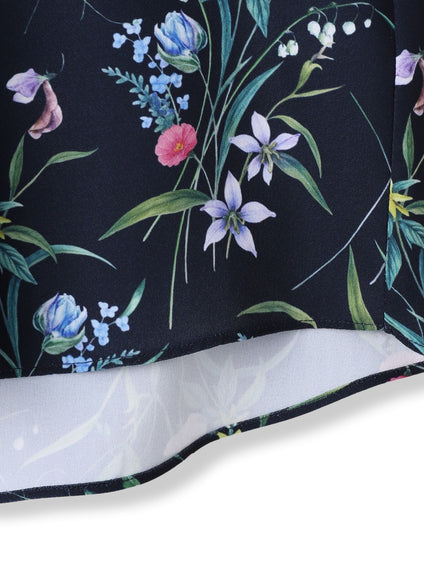 ウィンターフラワープリントブラウス