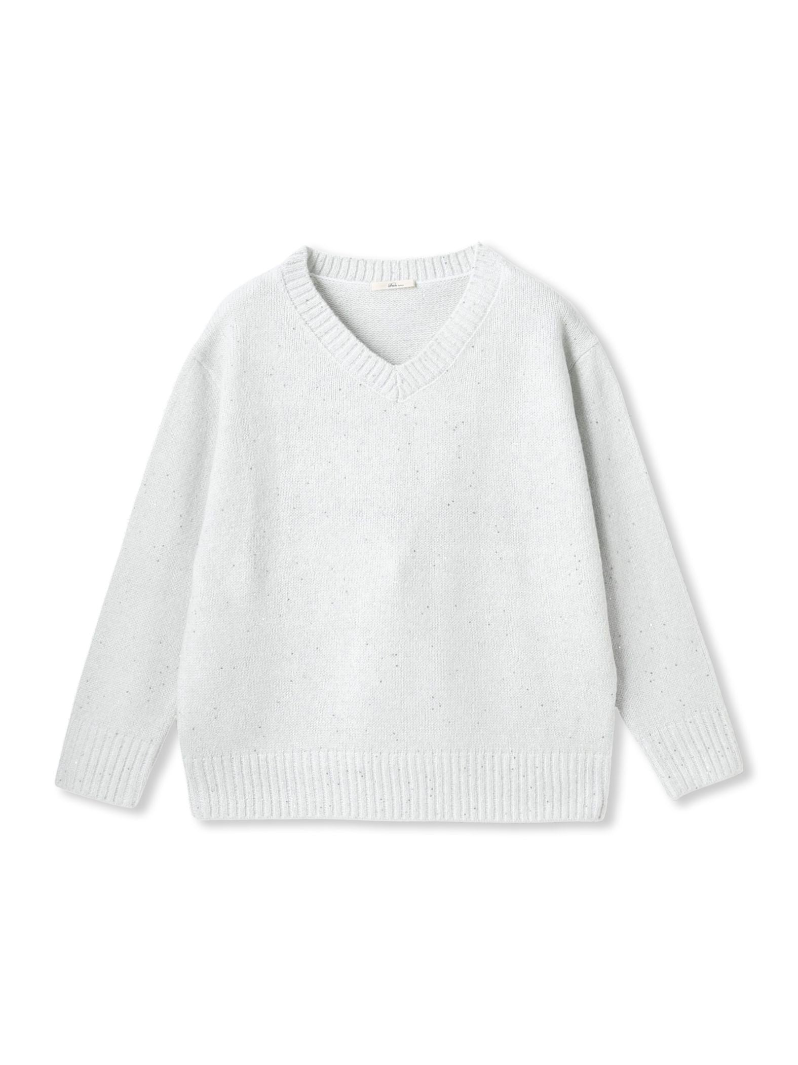 スパンコールVネックニット≪手洗い可能≫