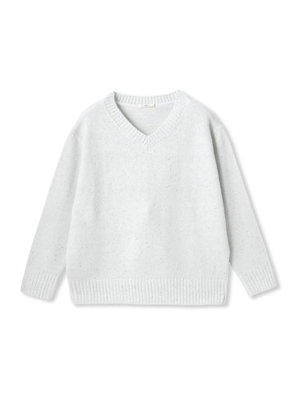 スパンコールVネックニット≪手洗い可能≫