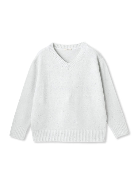 スパンコールVネックニット≪手洗い可能≫