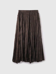 ワッシャーマットサテンプリーツスカート≪手洗い可能≫