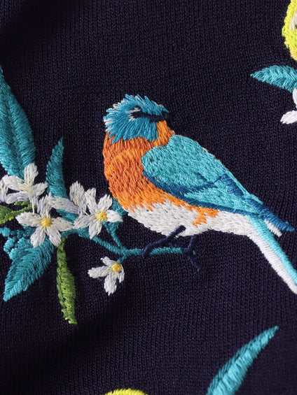 レモン刺繍ニットカーディガン