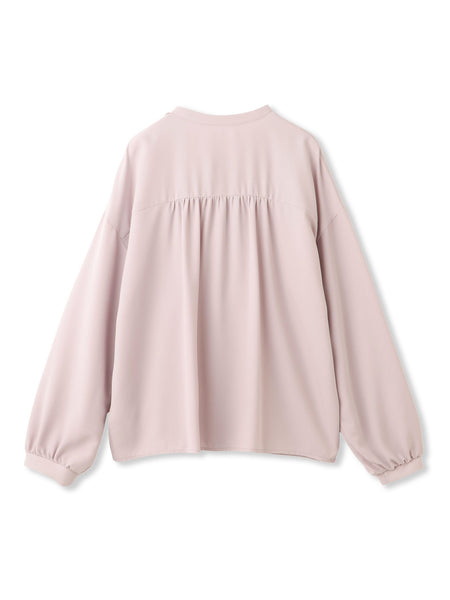 ストレッチジョーゼットミニフリルブラウス