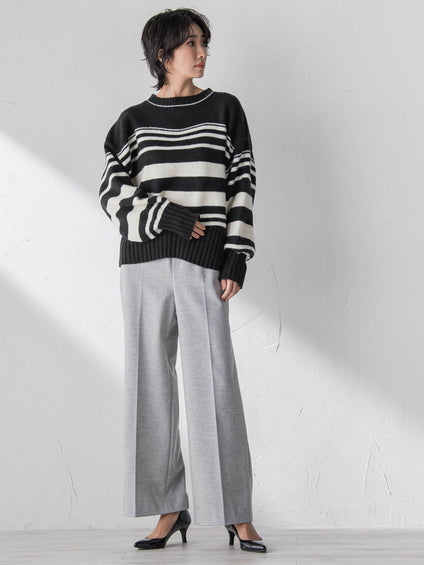 【WEB限定】”ふんわり着心地”ランダムボーダーニット