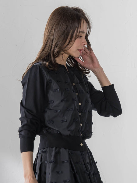 リボンジャガードカーディガン