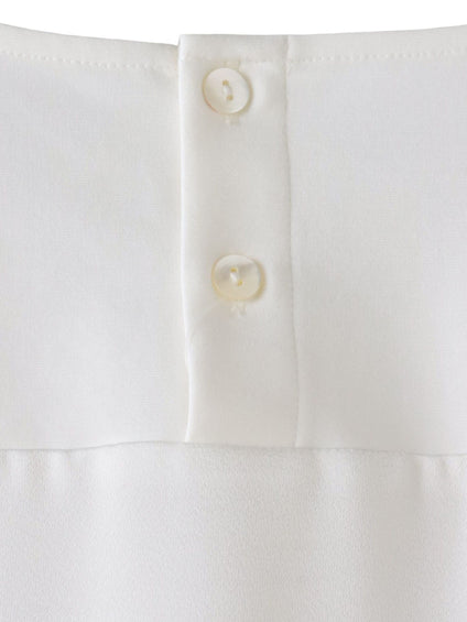 バックサテン切り替えスムースカットソー