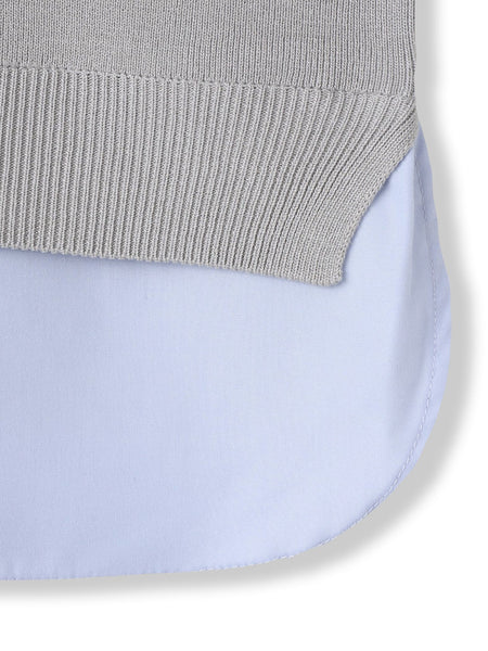 【WEB限定】Vネックブラウス切替えプルオーバー≪手洗い可能≫