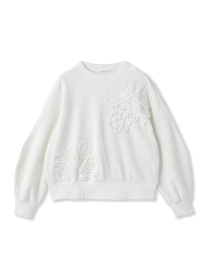 フラワーモチーフプルオーバー≪洗濯機で洗える≫