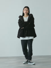 ショートボア中綿ドロストブルゾン