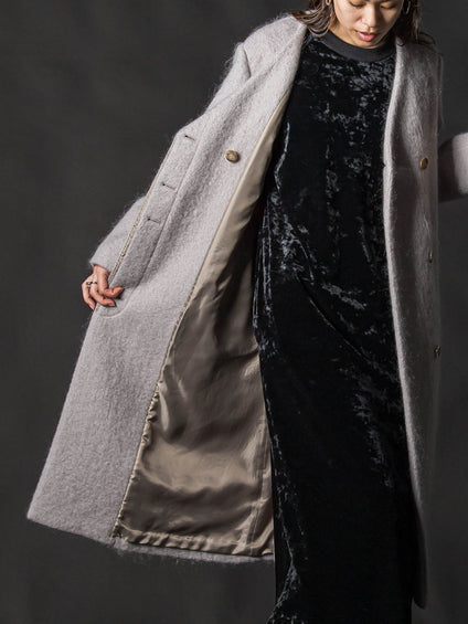 【deluxee'm】ループシャギーアシンメトリーベルトコート