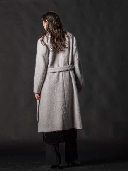 【deluxee'm】ループシャギーアシンメトリーベルトコート