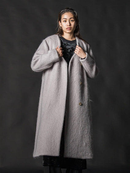 【deluxee'm】ループシャギーアシンメトリーベルトコート