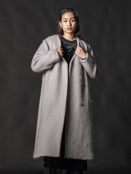 【deluxee'm】ループシャギーアシンメトリーベルトコート