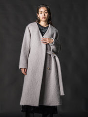 【deluxee'm】ループシャギーアシンメトリーベルトコート