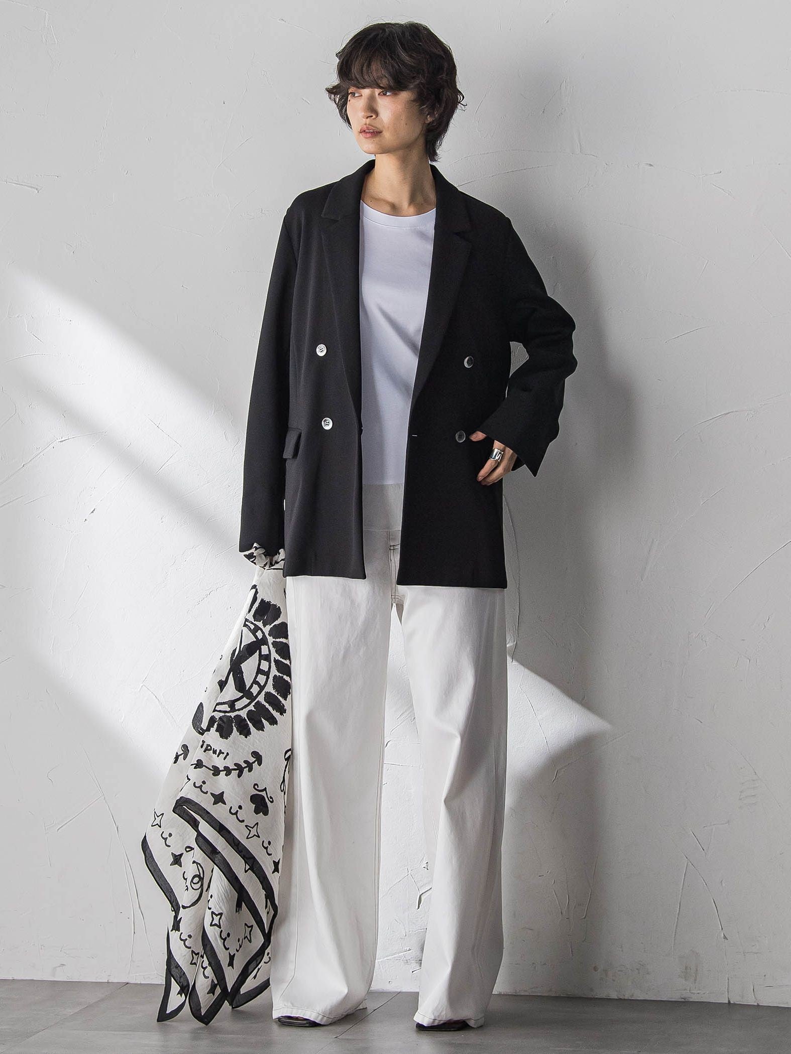 【えらべるSET UP】叶えるダブルブレストジャケット≪手洗い可能≫