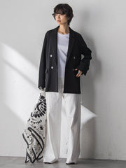 【えらべるSET UP】叶えるダブルブレストジャケット≪手洗い可能≫