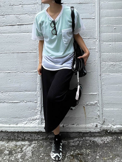 【ENIM BY VICKY】ポケット付きシアーTシャツ《手洗い可能》