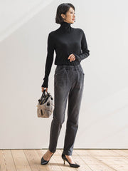 【WEB限定/大きいサイズ】”楽暖”あったか裏起毛スキニーデニム≪洗濯機で洗える≫