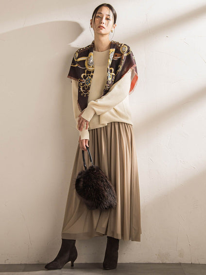 リバーシブルフリンジストール≪洗濯機で洗える≫