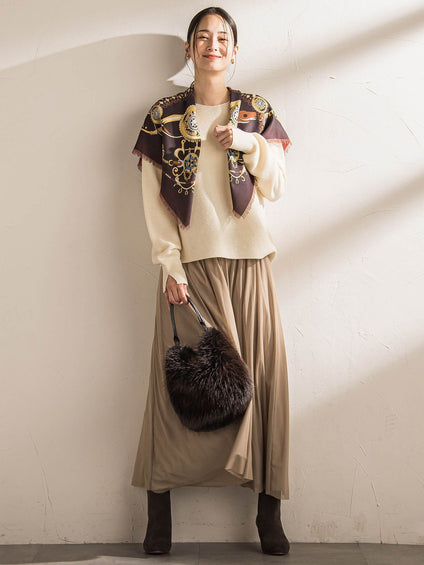 リバーシブルフリンジストール≪洗濯機で洗える≫