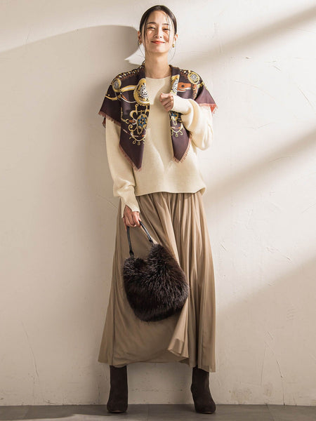 リバーシブルフリンジストール≪洗濯機で洗える≫