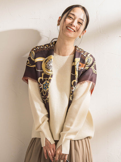 リバーシブルフリンジストール≪洗濯機で洗える≫