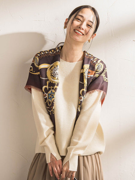 リバーシブルフリンジストール≪洗濯機で洗える≫