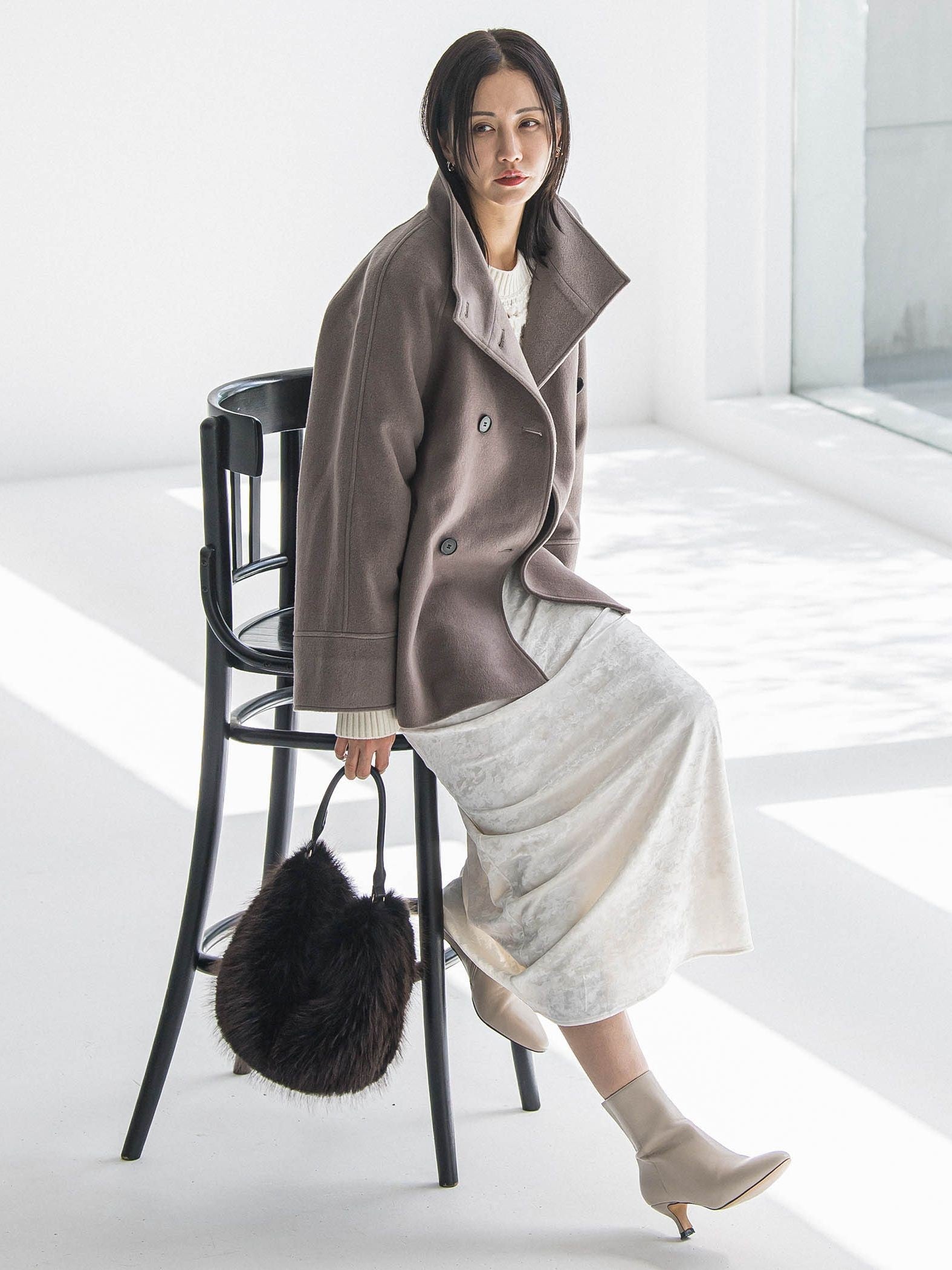 プレミアムウールカシミヤショートコート