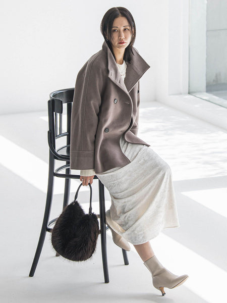 プレミアムウールカシミヤショートコート