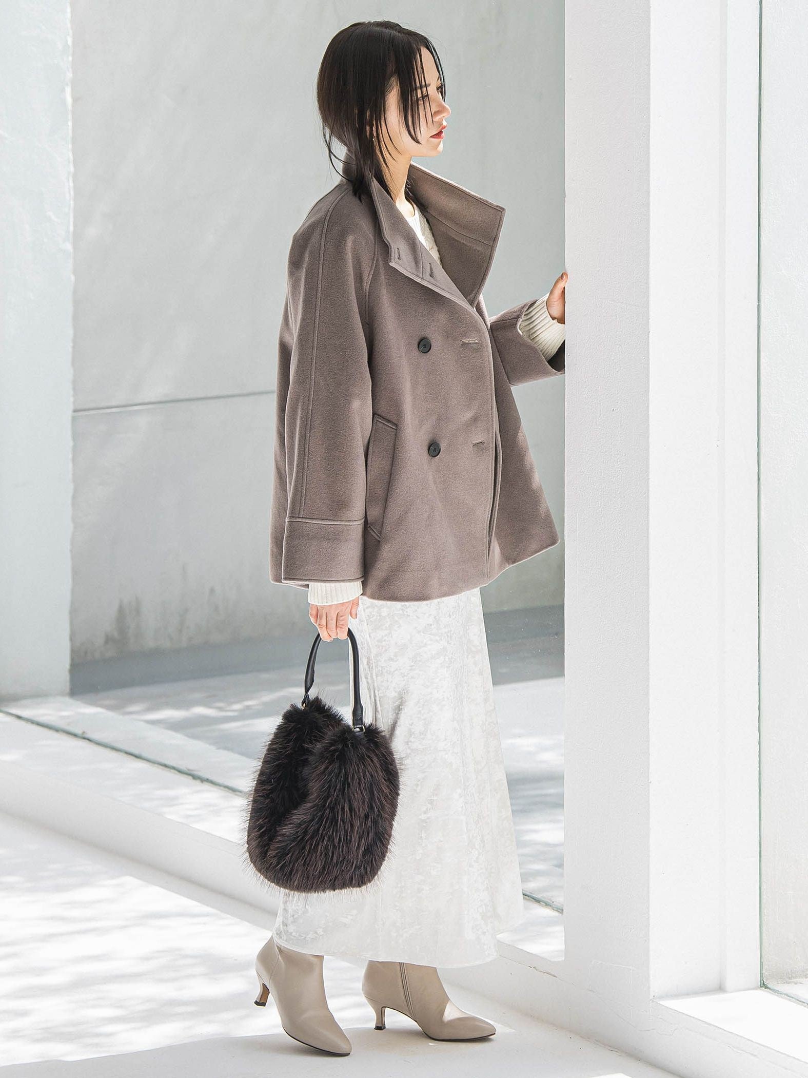 プレミアムウールカシミヤショートコート