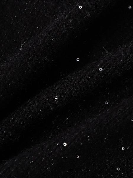 スパンコールVネックニット≪手洗い可能≫