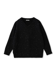 スパンコールVネックニット≪手洗い可能≫