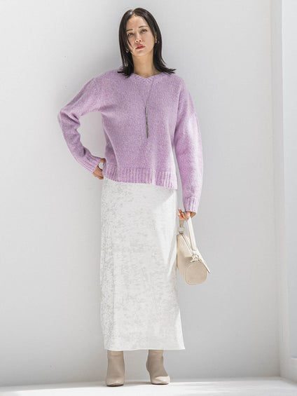 スパンコールラメVネックニット≪洗える≫