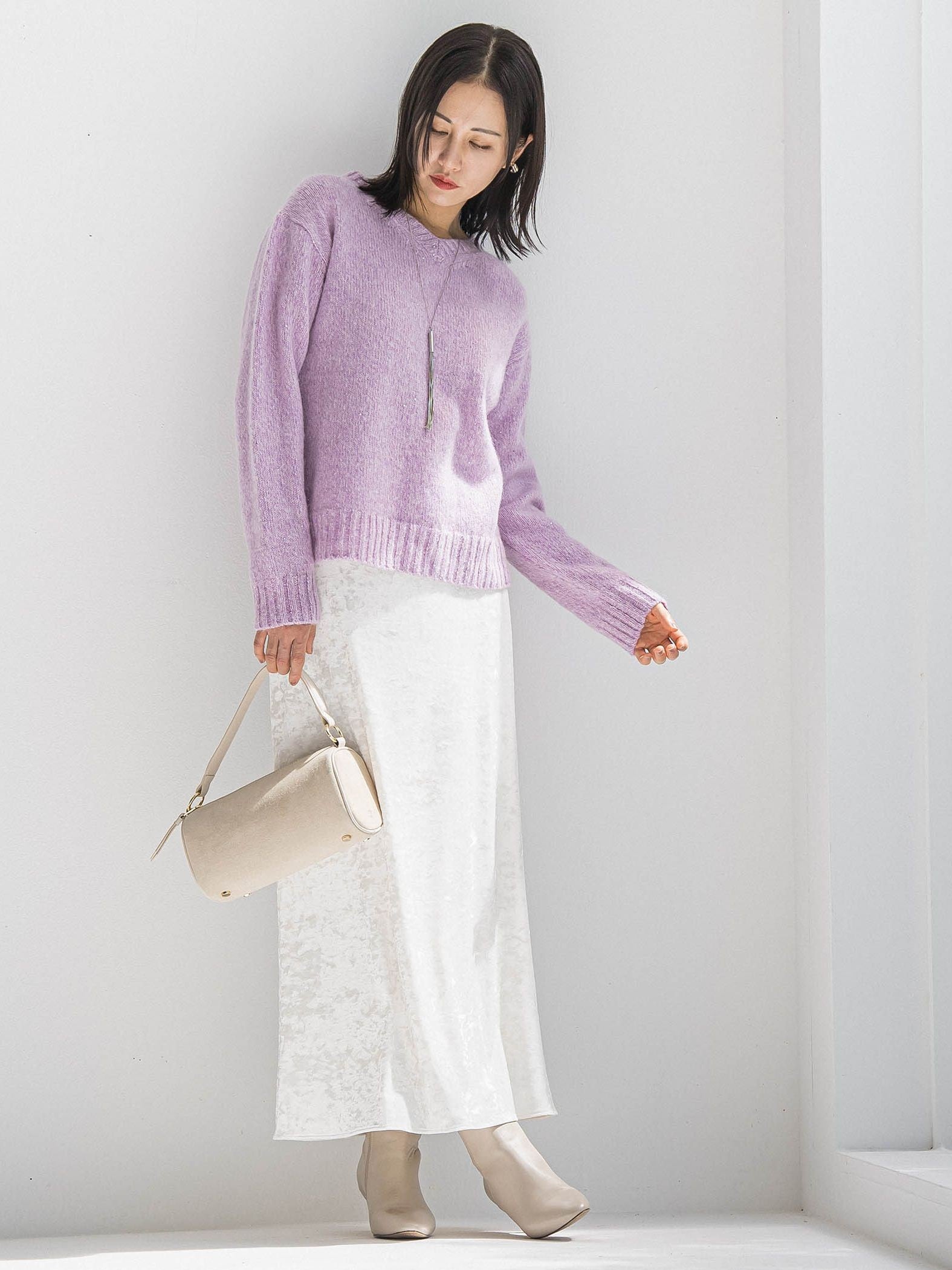 スパンコールラメVネックニット≪洗える≫